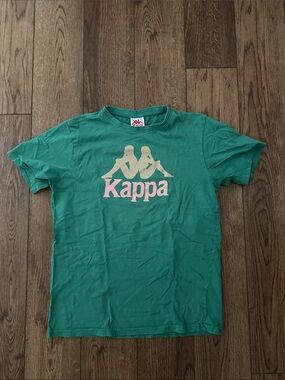 Kappa Green Tee with Cream and Pink Logo